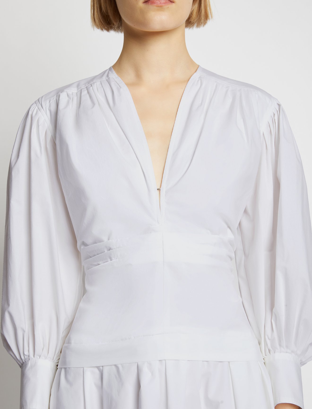 Poplin V-neck Dress #3