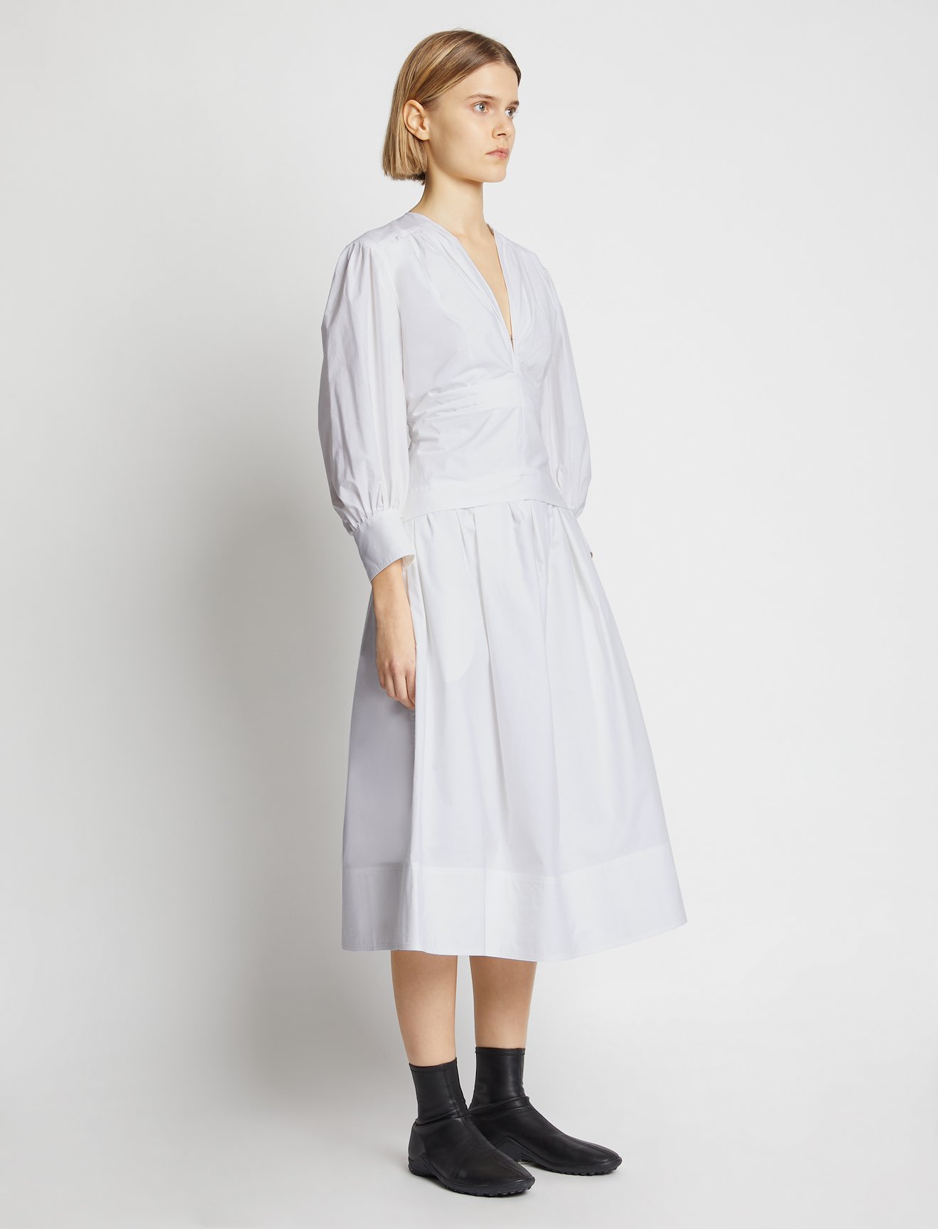 Poplin V-neck Dress #1