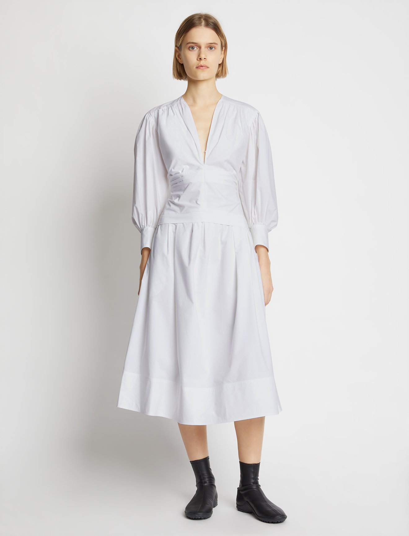 Poplin V-neck Dress #5