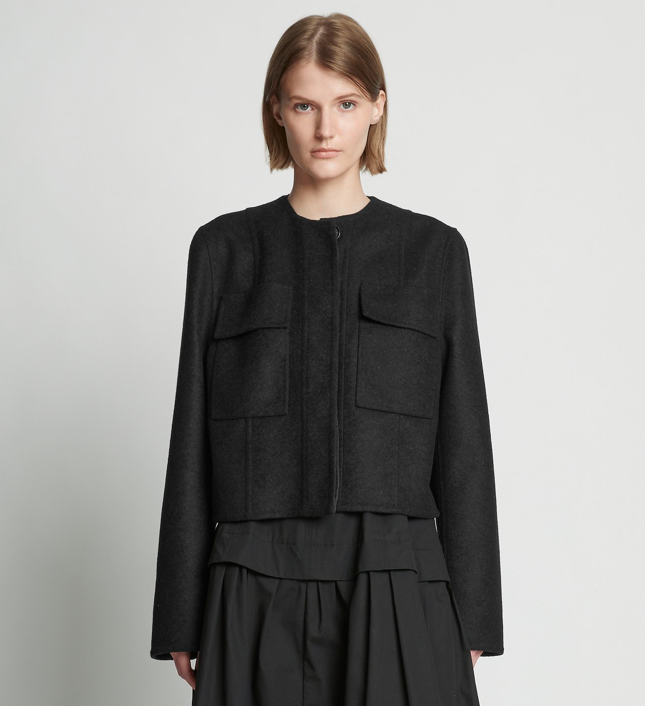 Eco Wool Double Face Crop Jacket