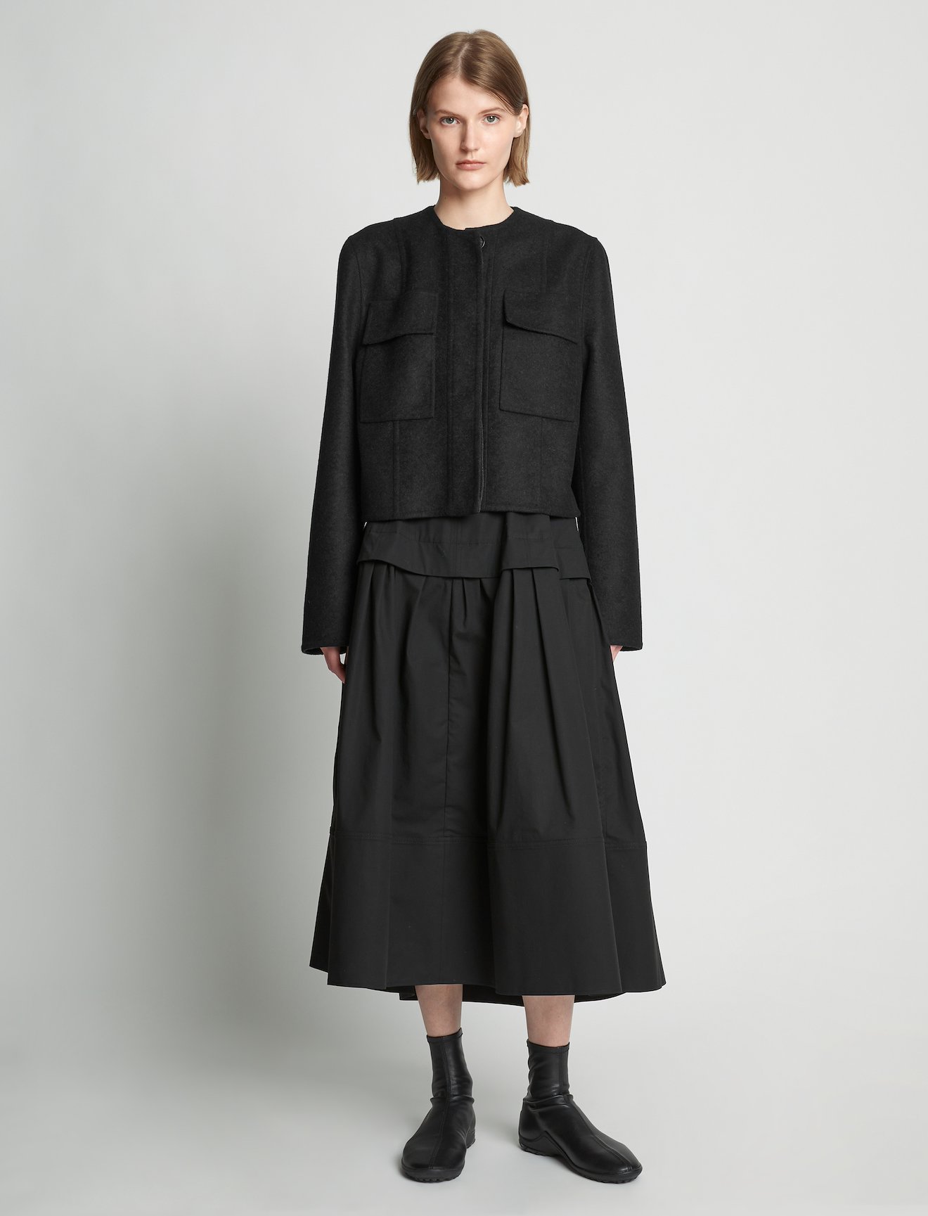 Eco Wool Double Face Crop Jacket #1