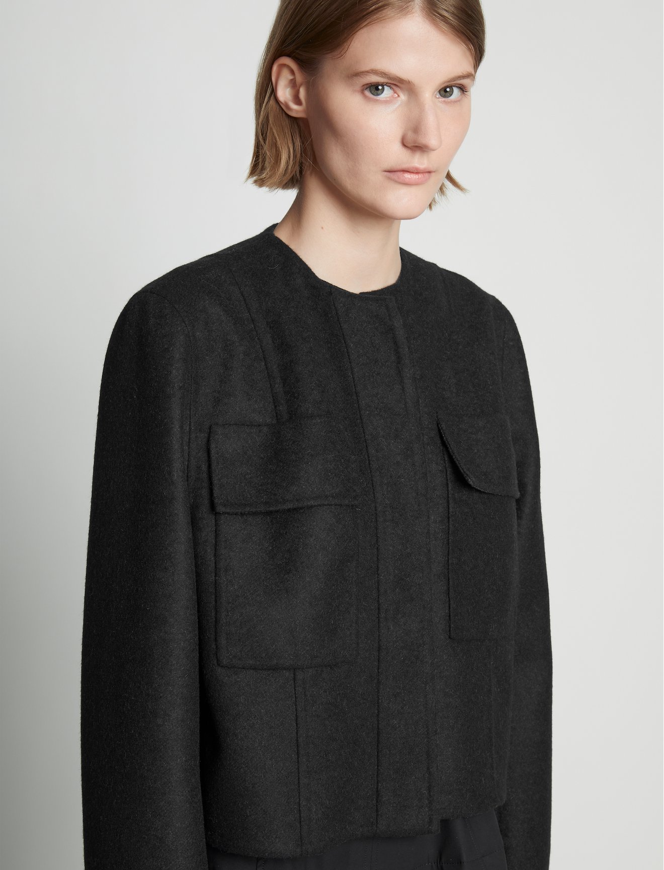 Eco Wool Double Face Crop Jacket #4