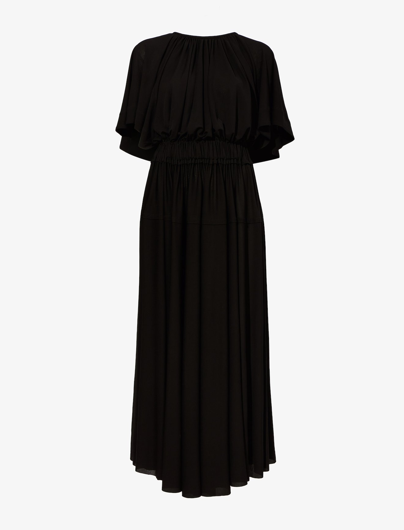 Viscose Crepe Gathered Jersey Dress #4