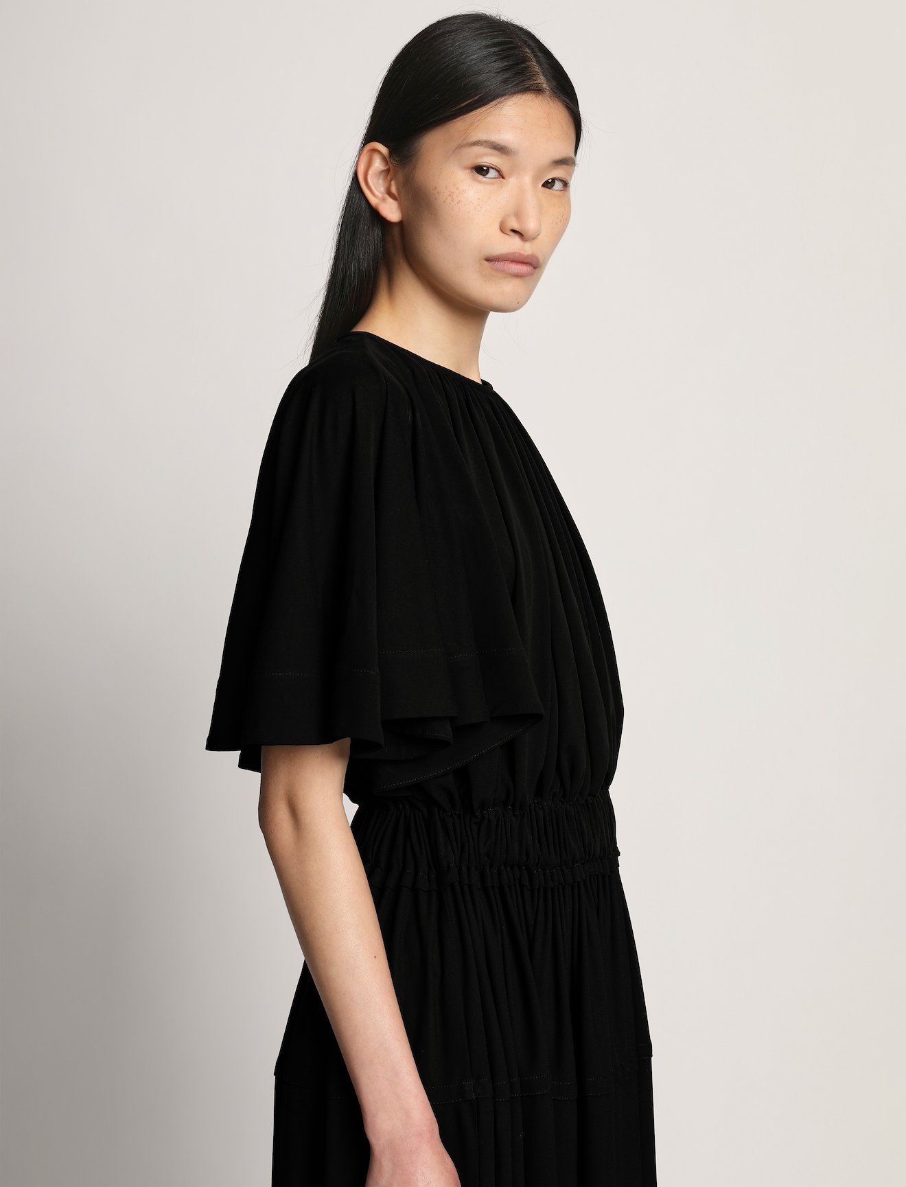 Viscose Crepe Gathered Jersey Dress #3
