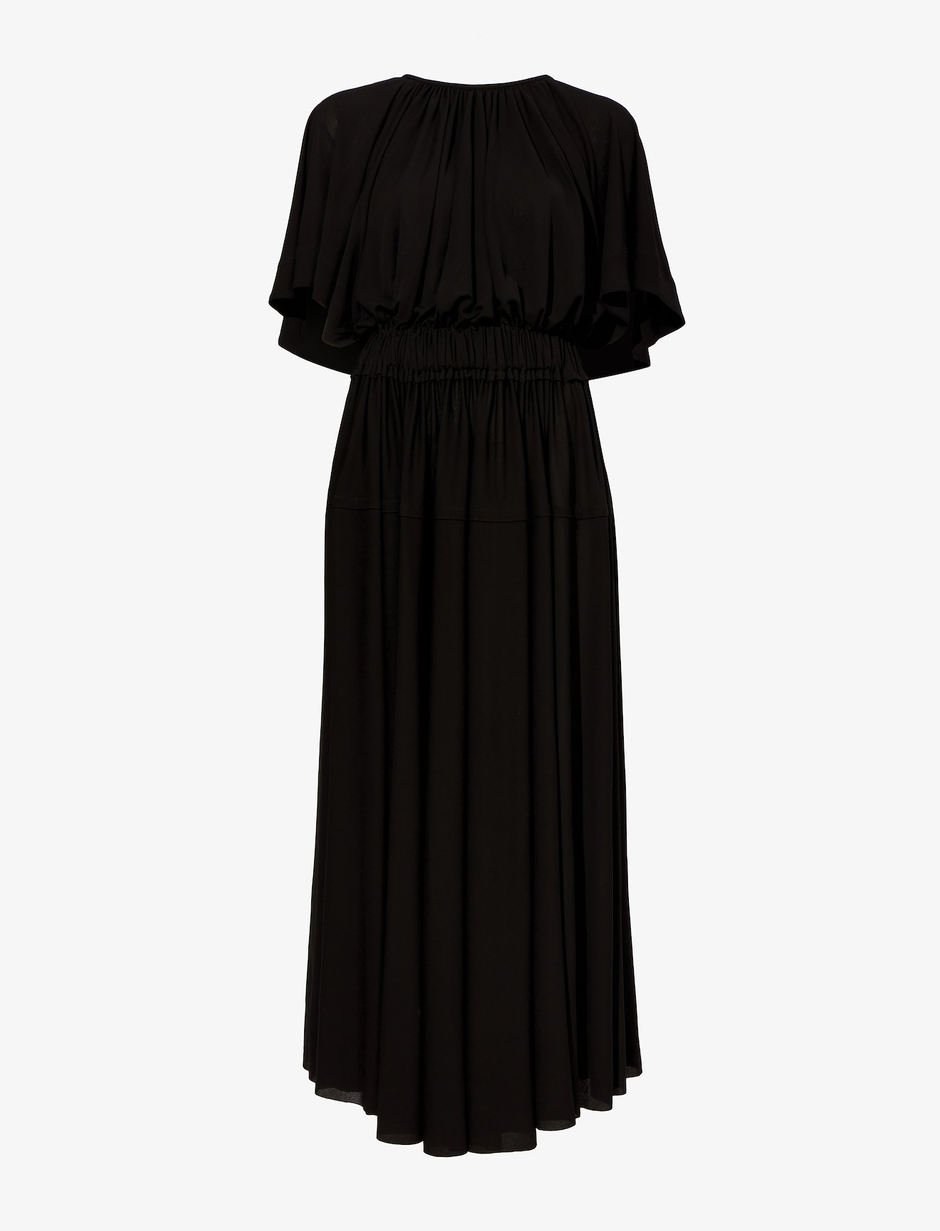 Viscose Crepe Gathered Jersey Dress #4
