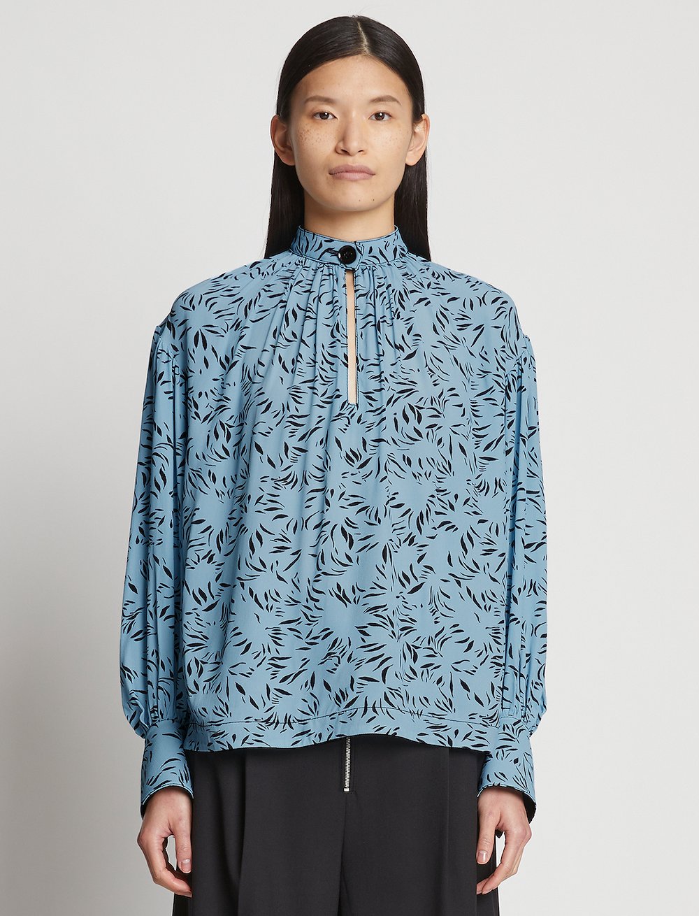Printed Crepe De Chine Top