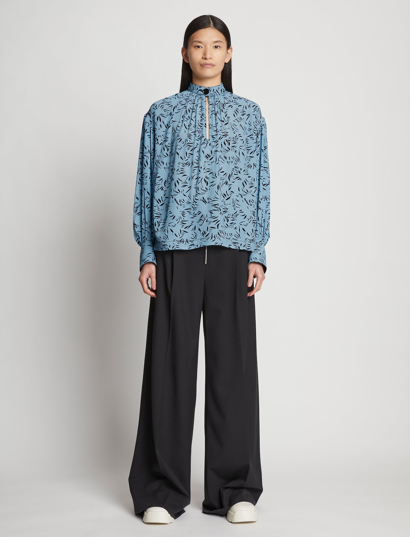 Printed Crepe De Chine Top #1