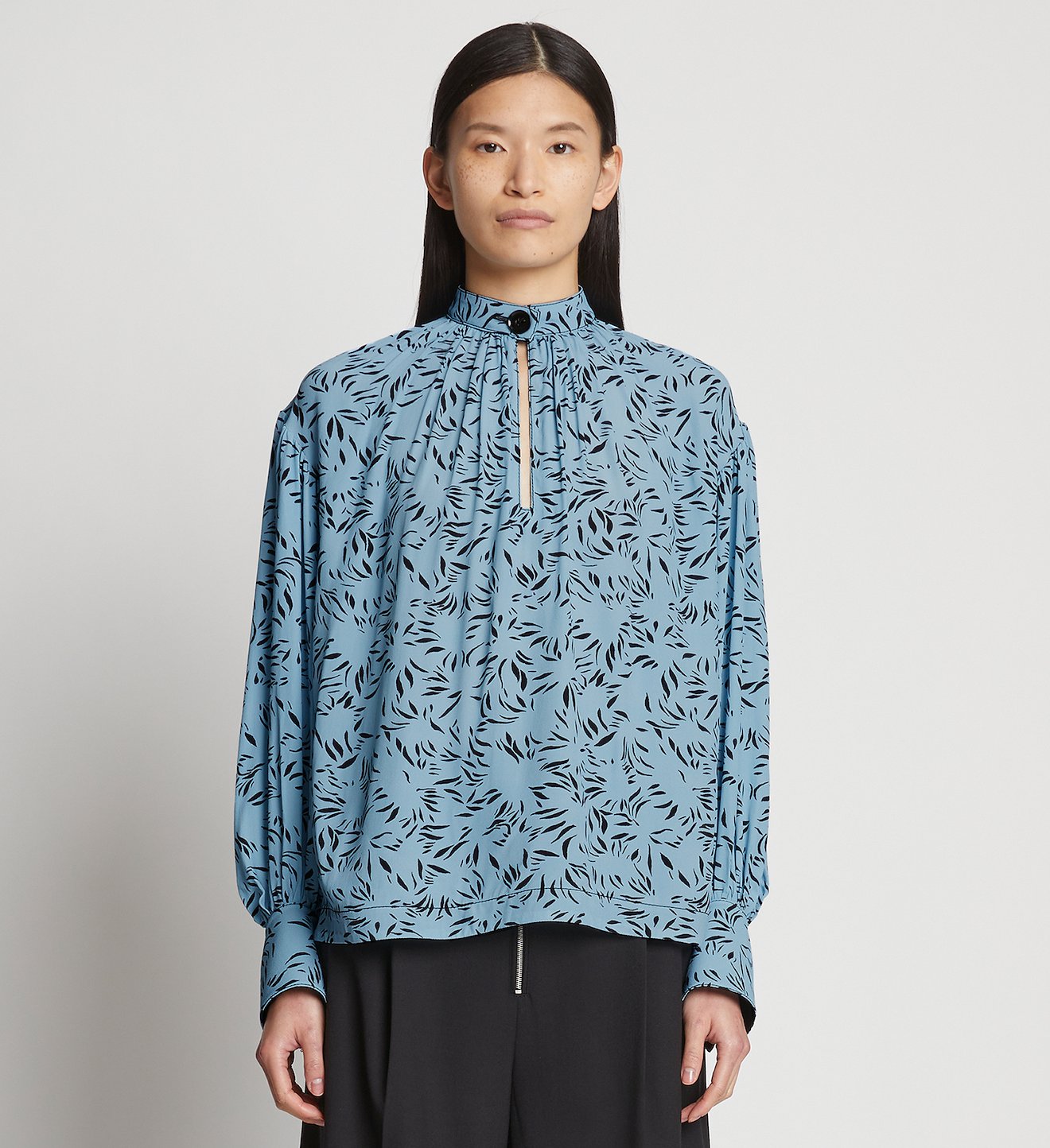 Printed Crepe De Chine Top