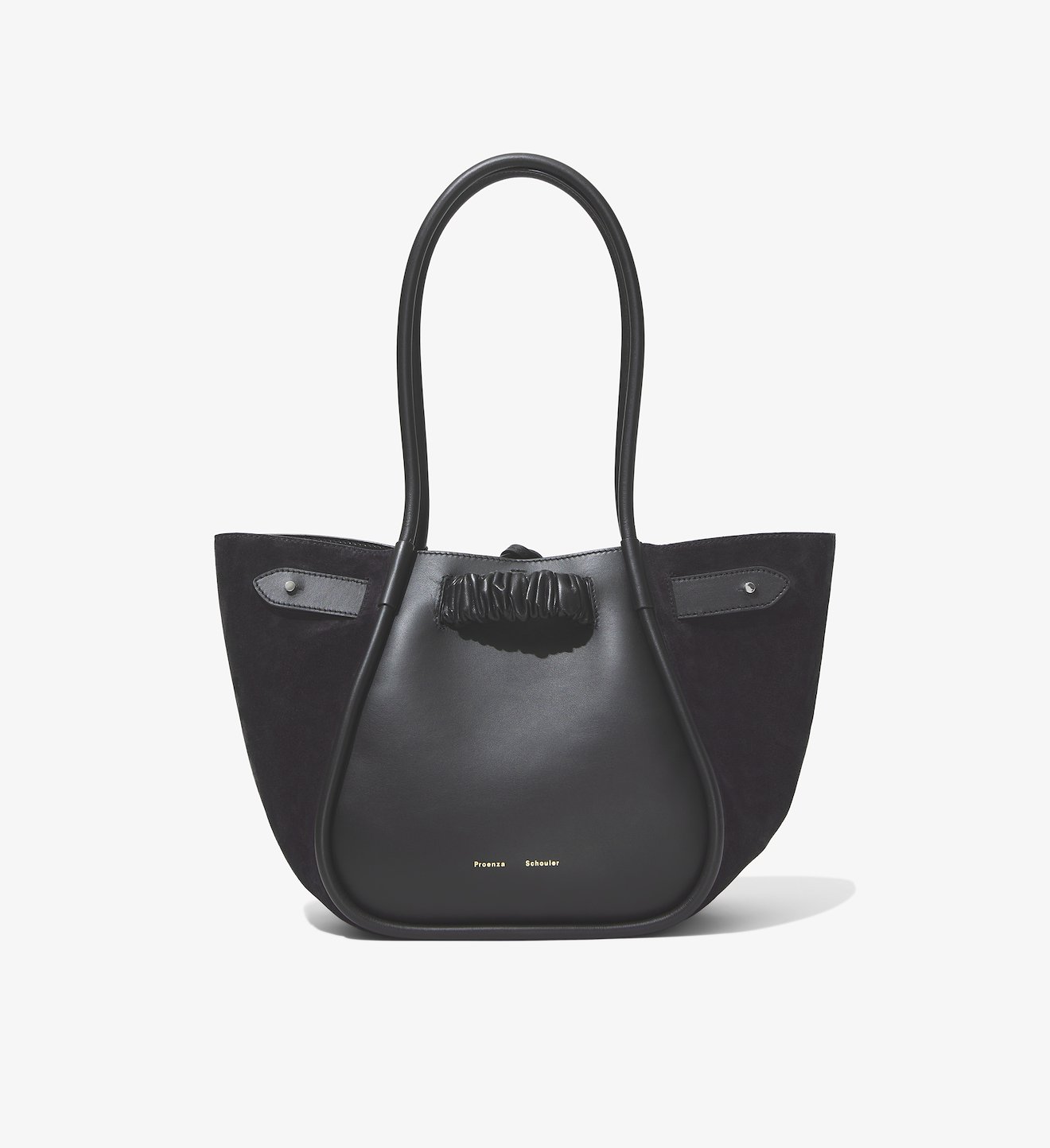 Suede Large Ruched Tote