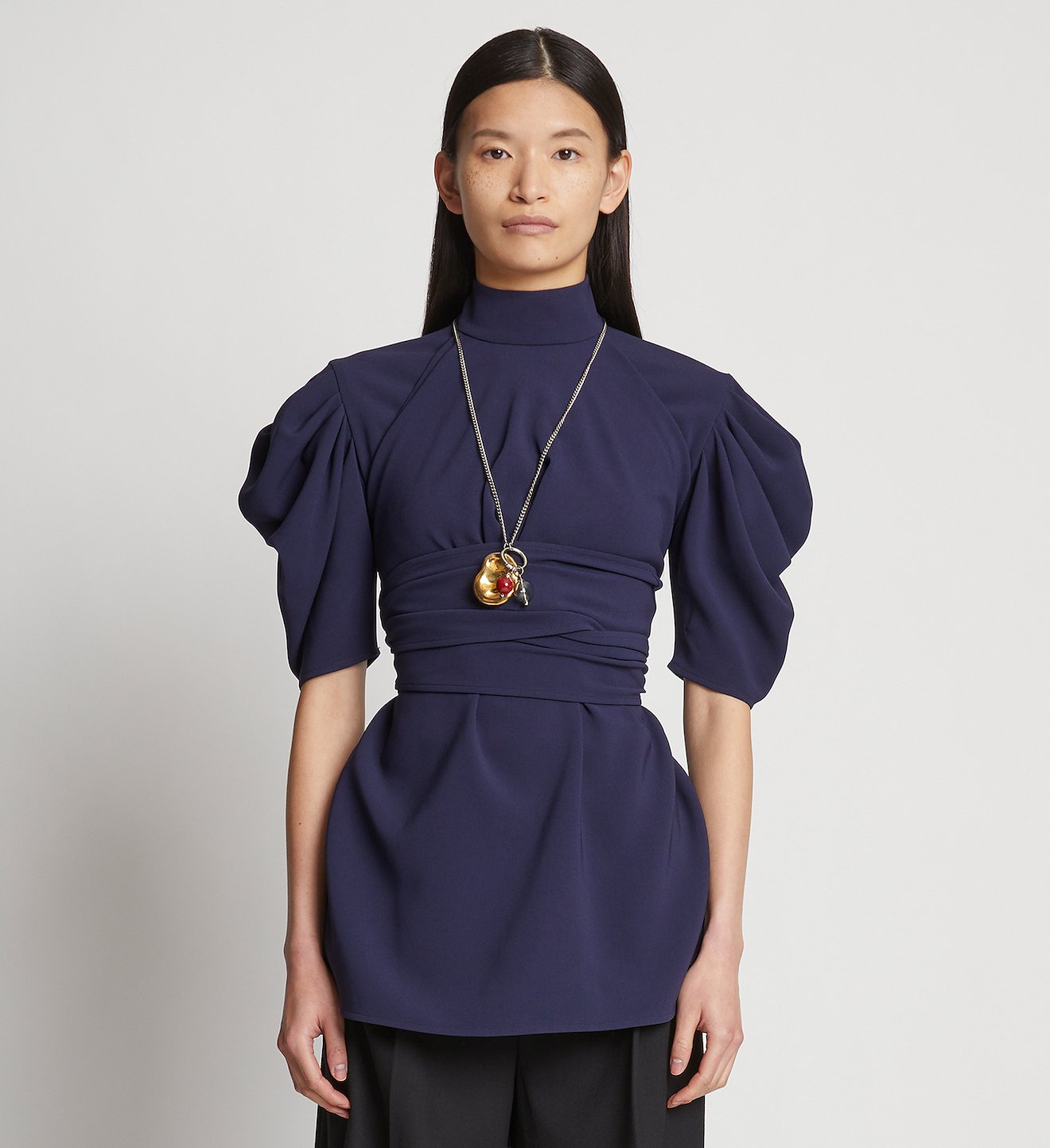 Matte Viscose Crepe Belted Top