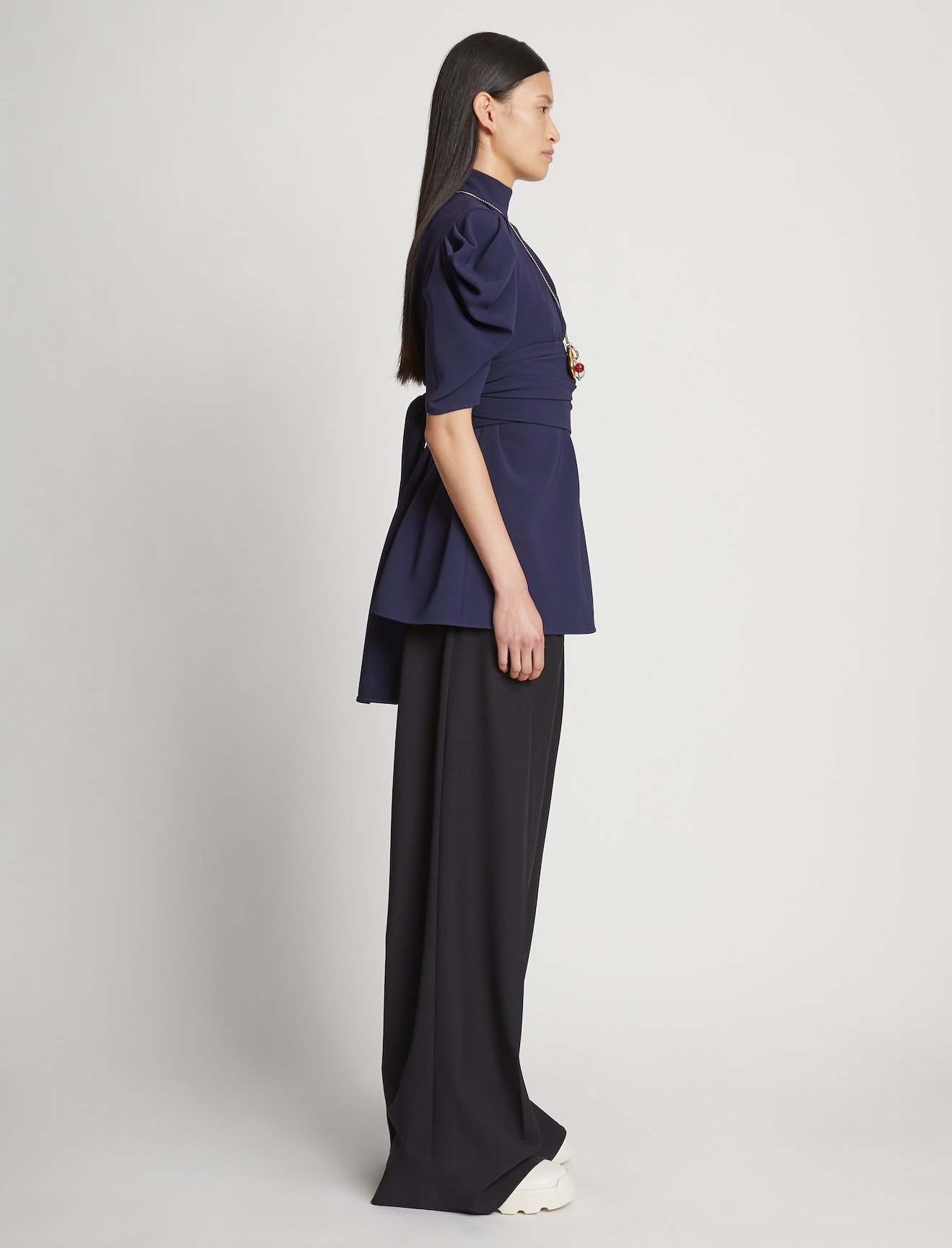 Matte Viscose Crepe Belted Top #2