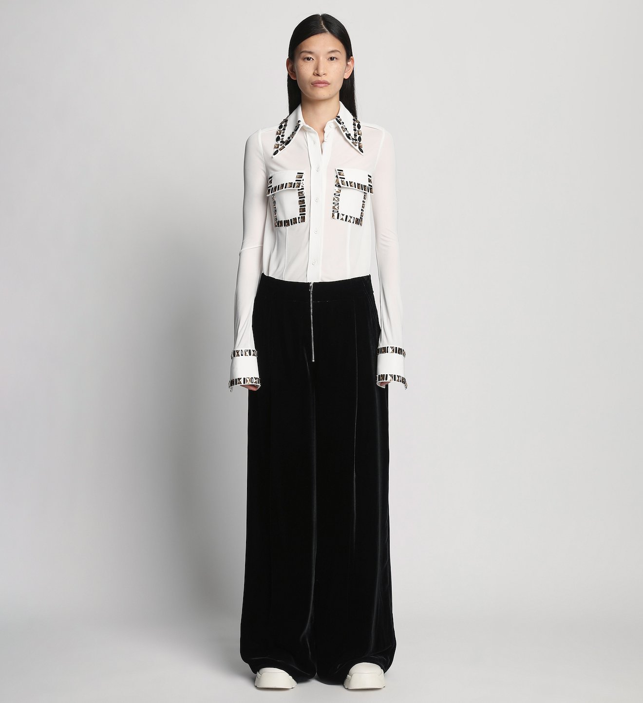 Silk Viscose Velvet Trouser