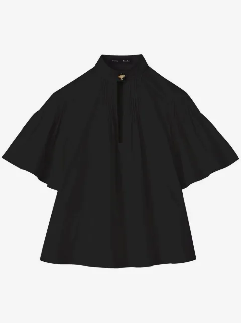 Proenza Schouler pintuck-detail short-sleeved blouse