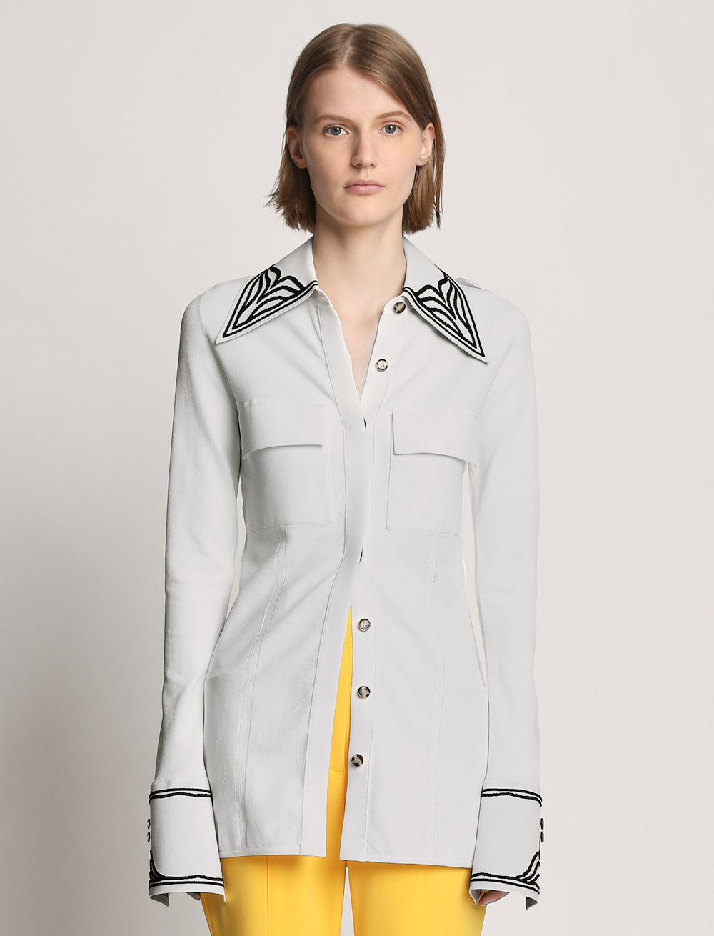 Cloque Jacquard Knit Shirt