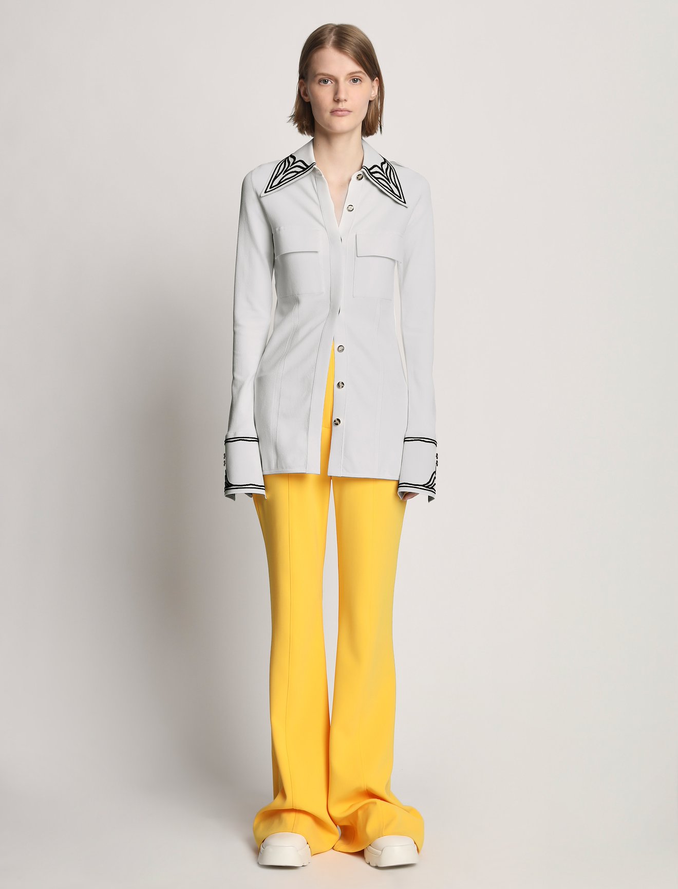 Cloque Jacquard Knit Shirt #1