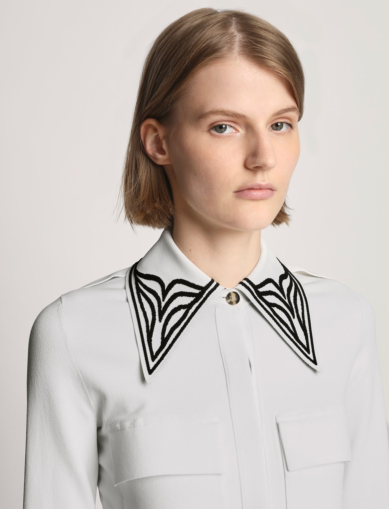 Cloque Jacquard Knit Shirt #4