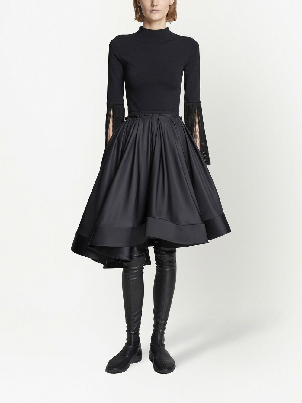 Shop Proenza Schouler Pleated Full Taffeta Skirt In Black