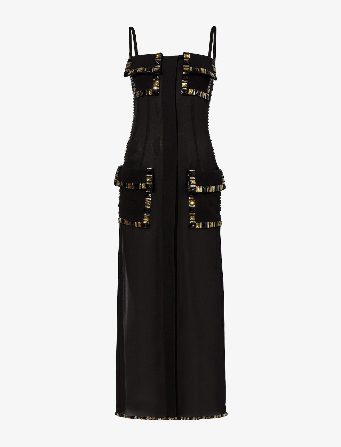 Embroidered Stone Chiffon Dress #4