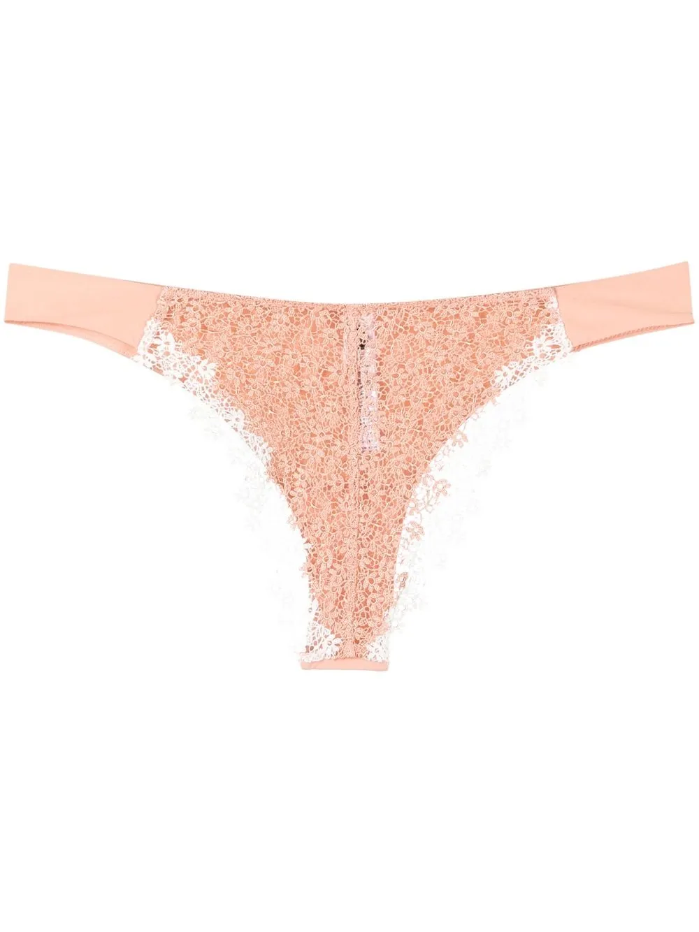 

La Perla tanga con encaje floral - Rosado