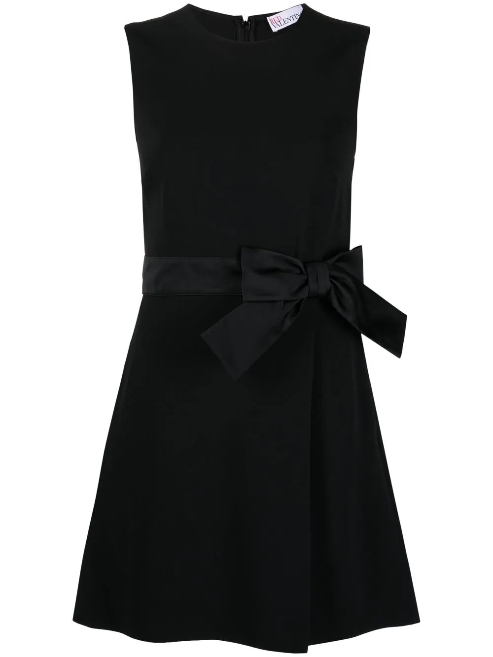 

RED Valentino vestido corto acampanado con moño - Negro