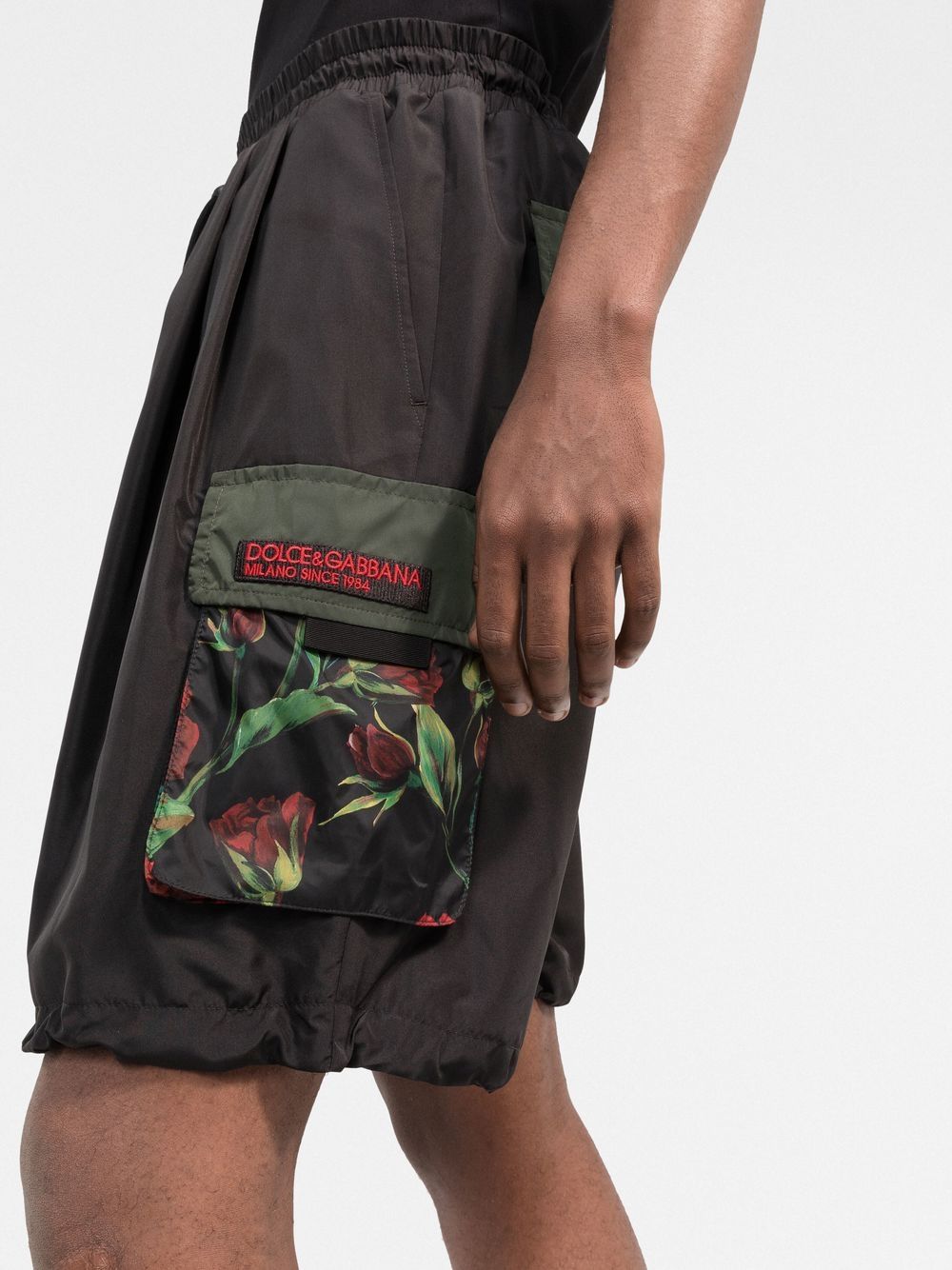 Shop Dolce & Gabbana Patch-pocket Drawstring Shorts In Black