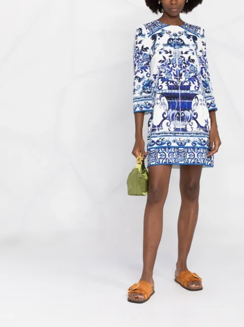 Dolce & Gabbana Majolica-print dress F6ADRTHPABM - 1