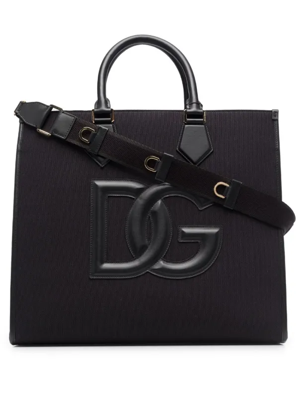 新品、未使用 DOLCE&GABBANA ロゴ型押し　メッセンジャーバック　袋有 Dolce & Gabbana logo-patch Shopper Bag | Black | FARFETCH