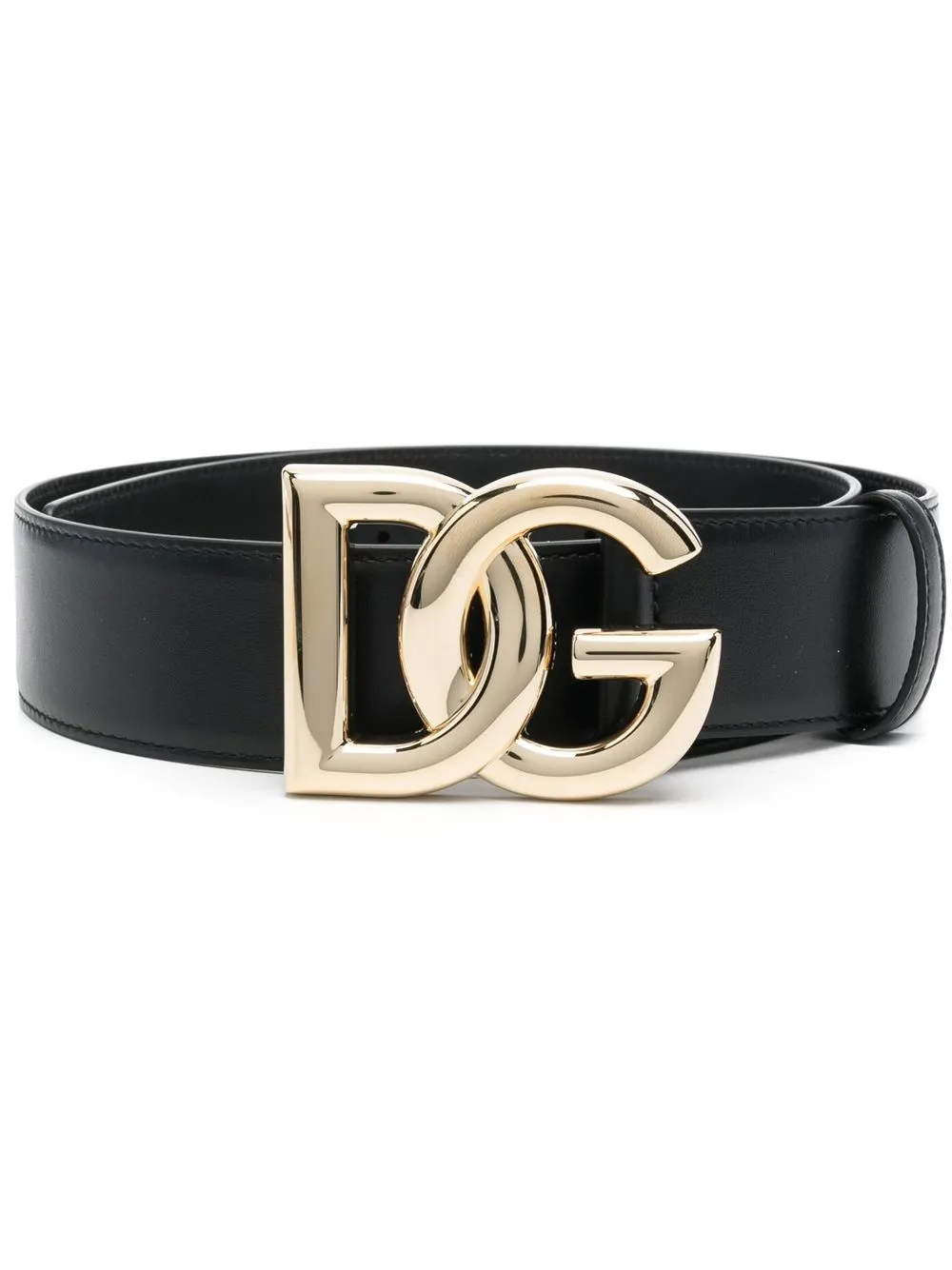 logo-plaque leather belt