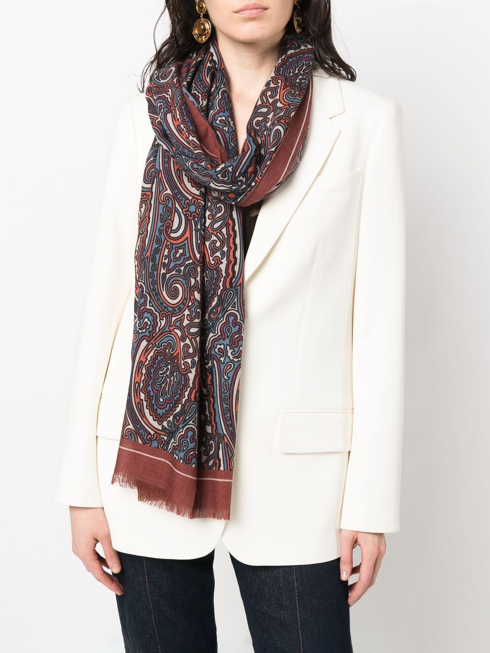 ETRO Sjaal met paisley-print - Bruin