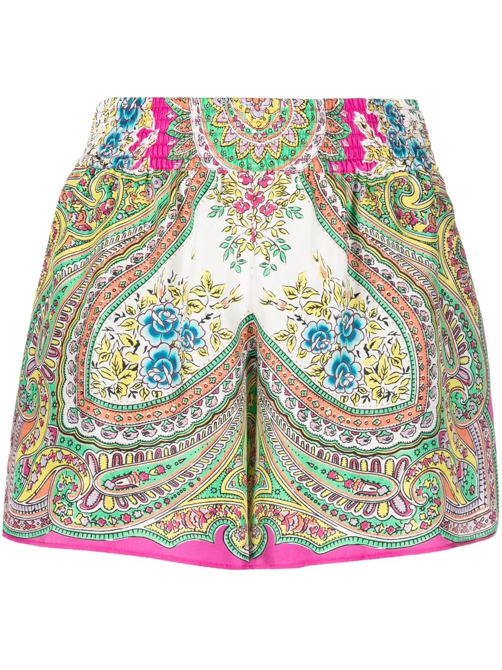 paisley-print silk shorts