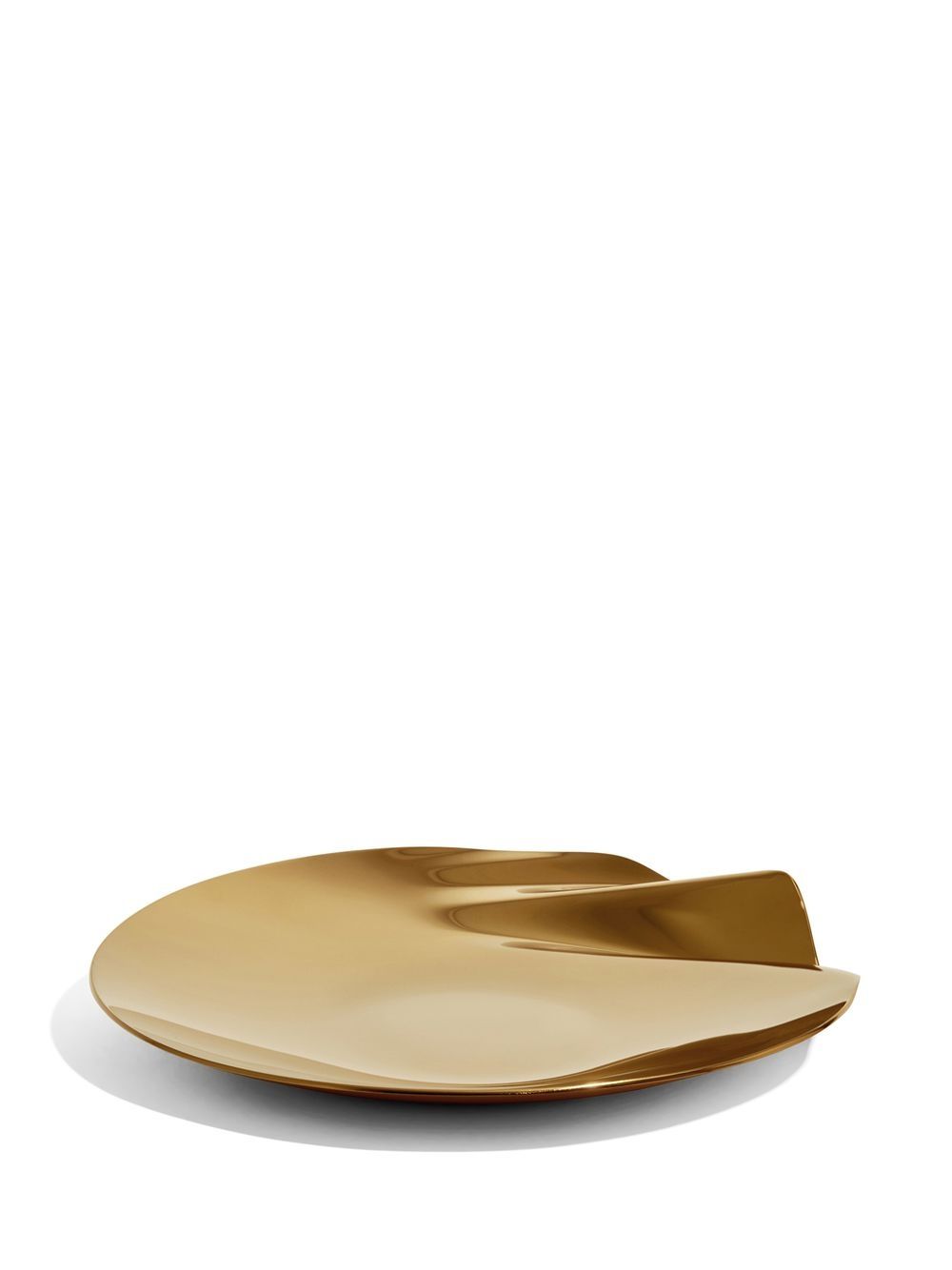 Shop Zaha Hadid Design Serenity Stainless Steel Platter In Gold