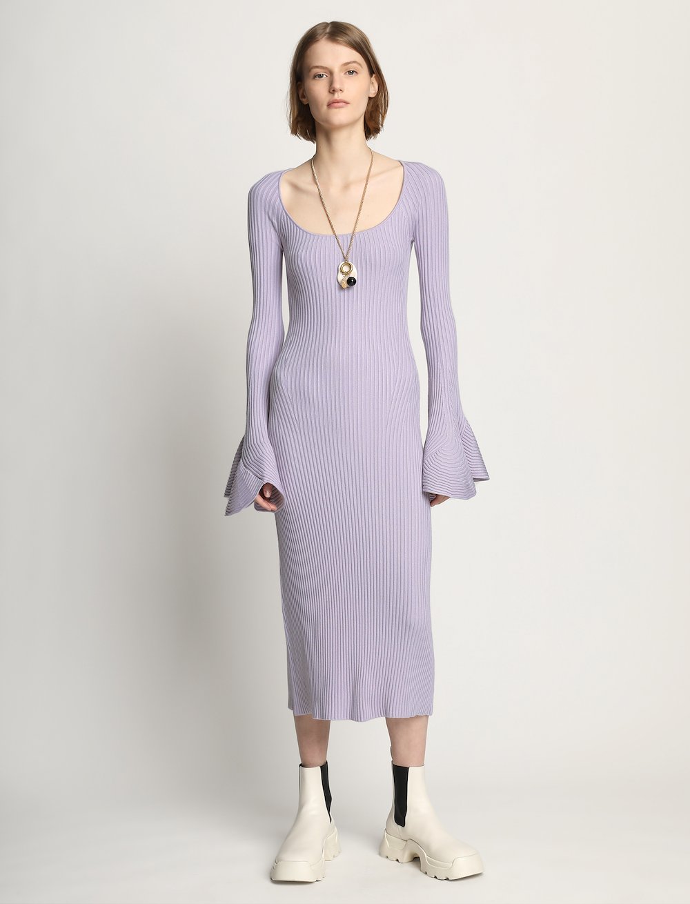 Fluted Rib Knit Dress