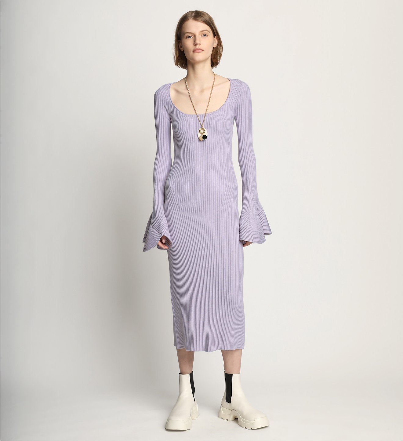 Fluted Rib Knit Dress
