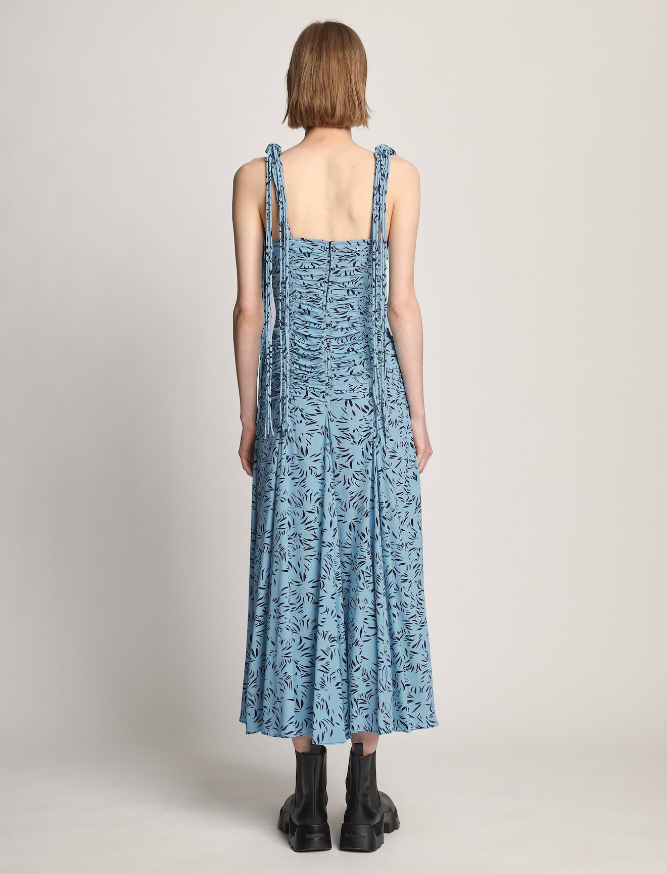 Printed Crepe De Chine Tank Dress #2