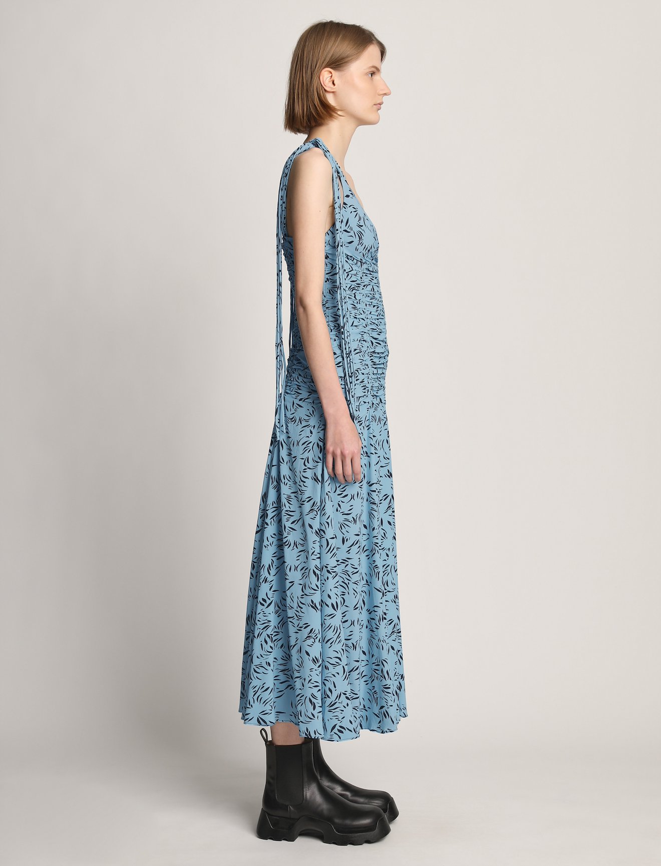 Printed Crepe De Chine Tank Dress #1