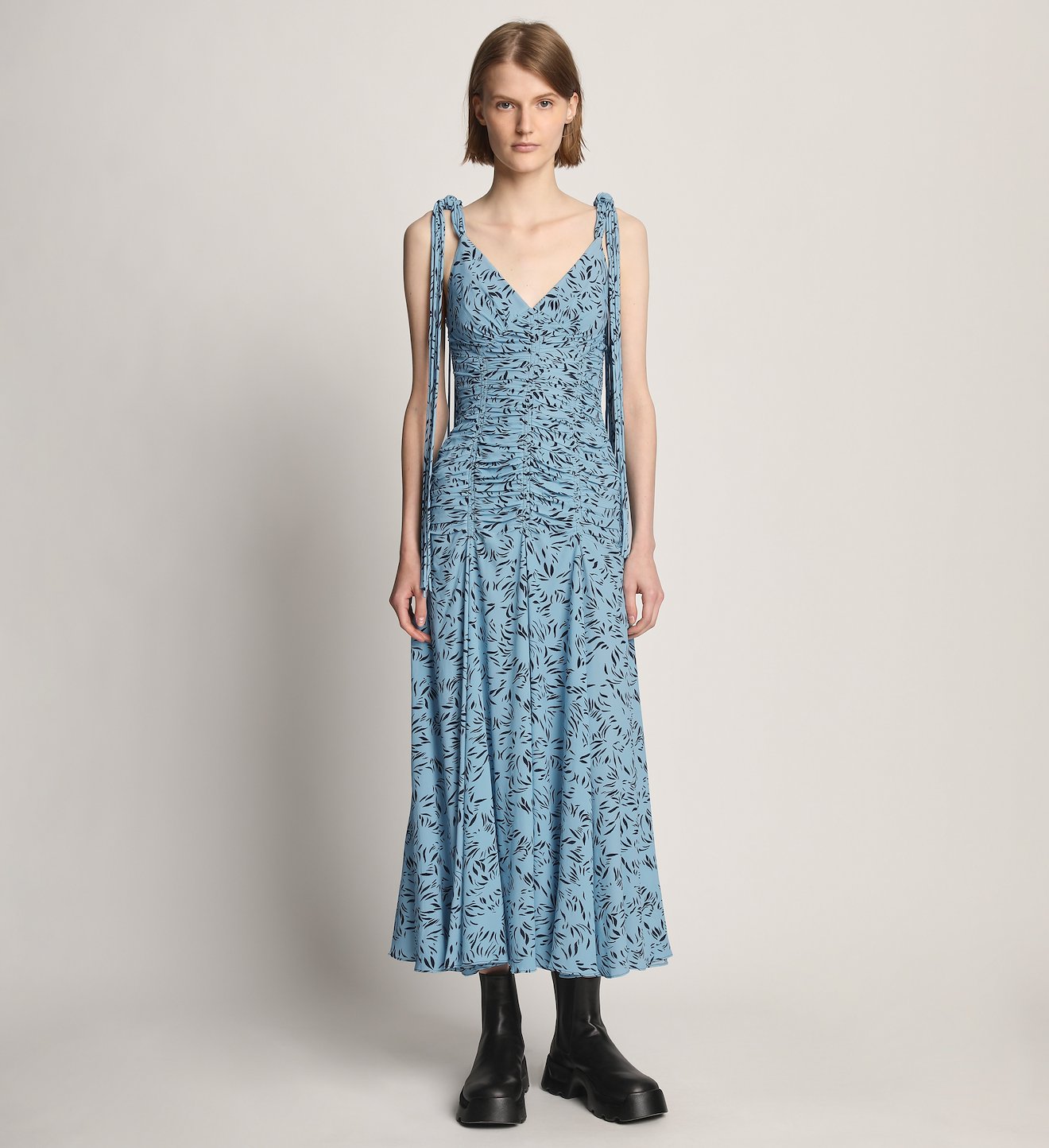 Printed Crepe De Chine Tank Dress