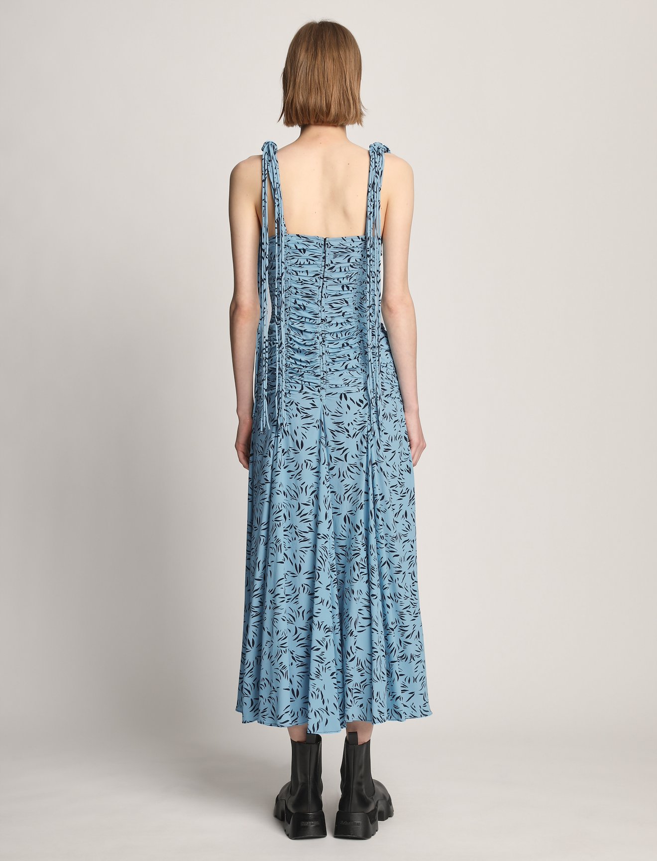 Printed Crepe De Chine Tank Dress #2
