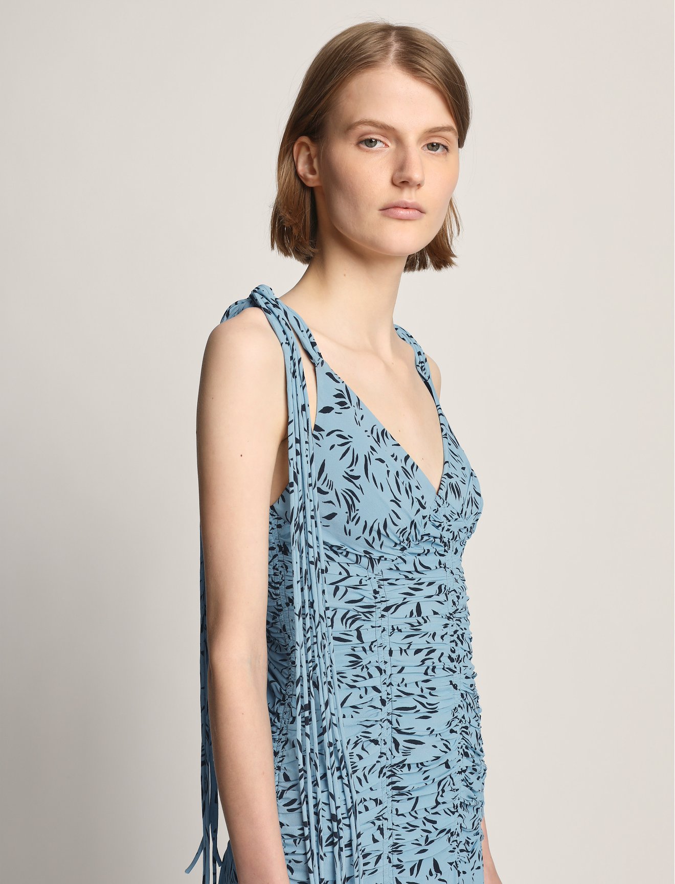 Printed Crepe De Chine Tank Dress #3