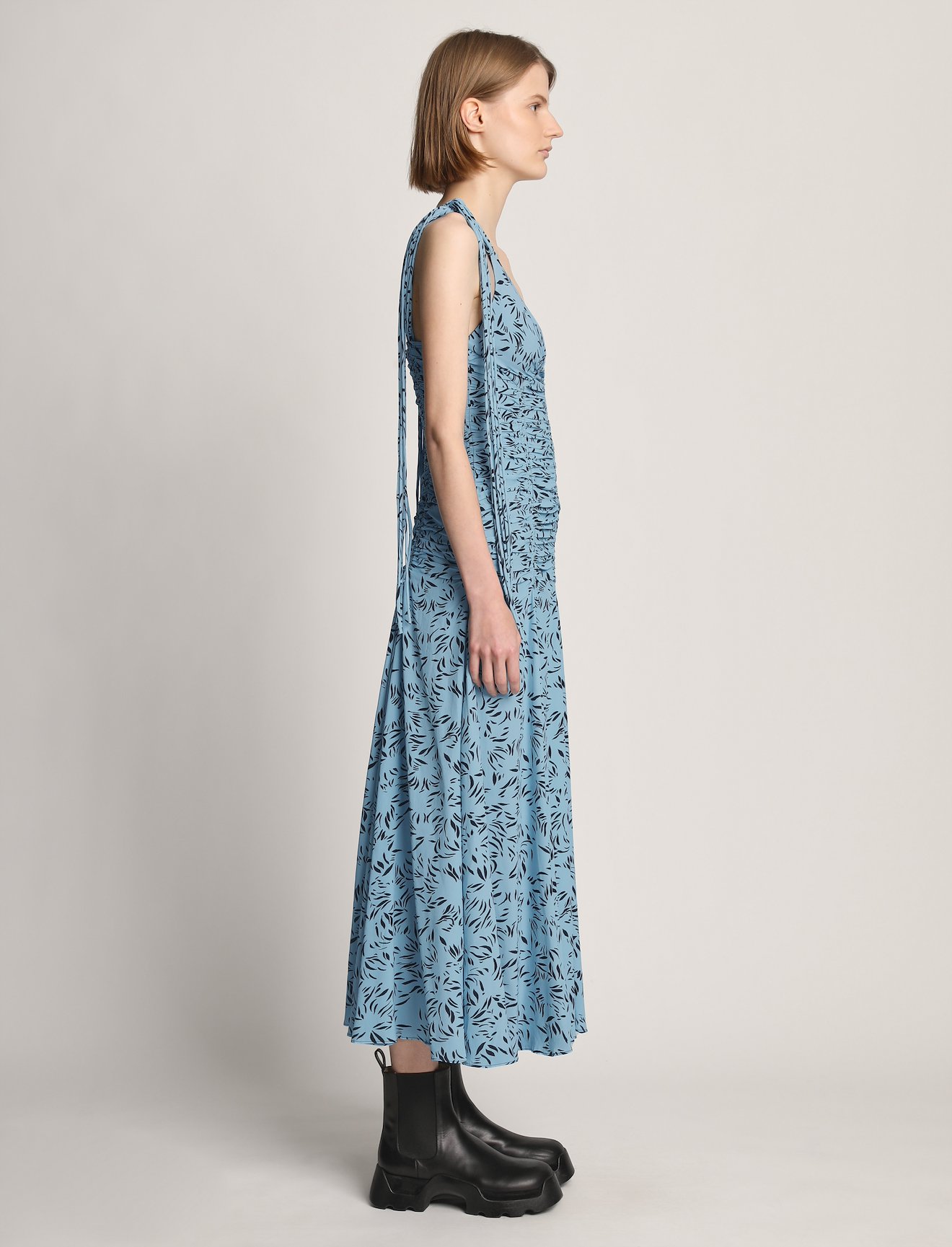 Printed Crepe De Chine Tank Dress #1