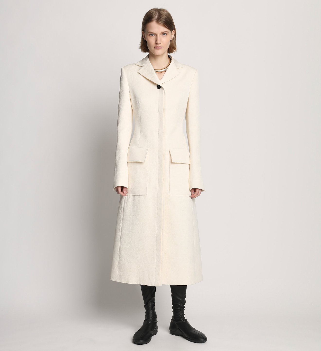 Cotton Wool Jacquard Coat
