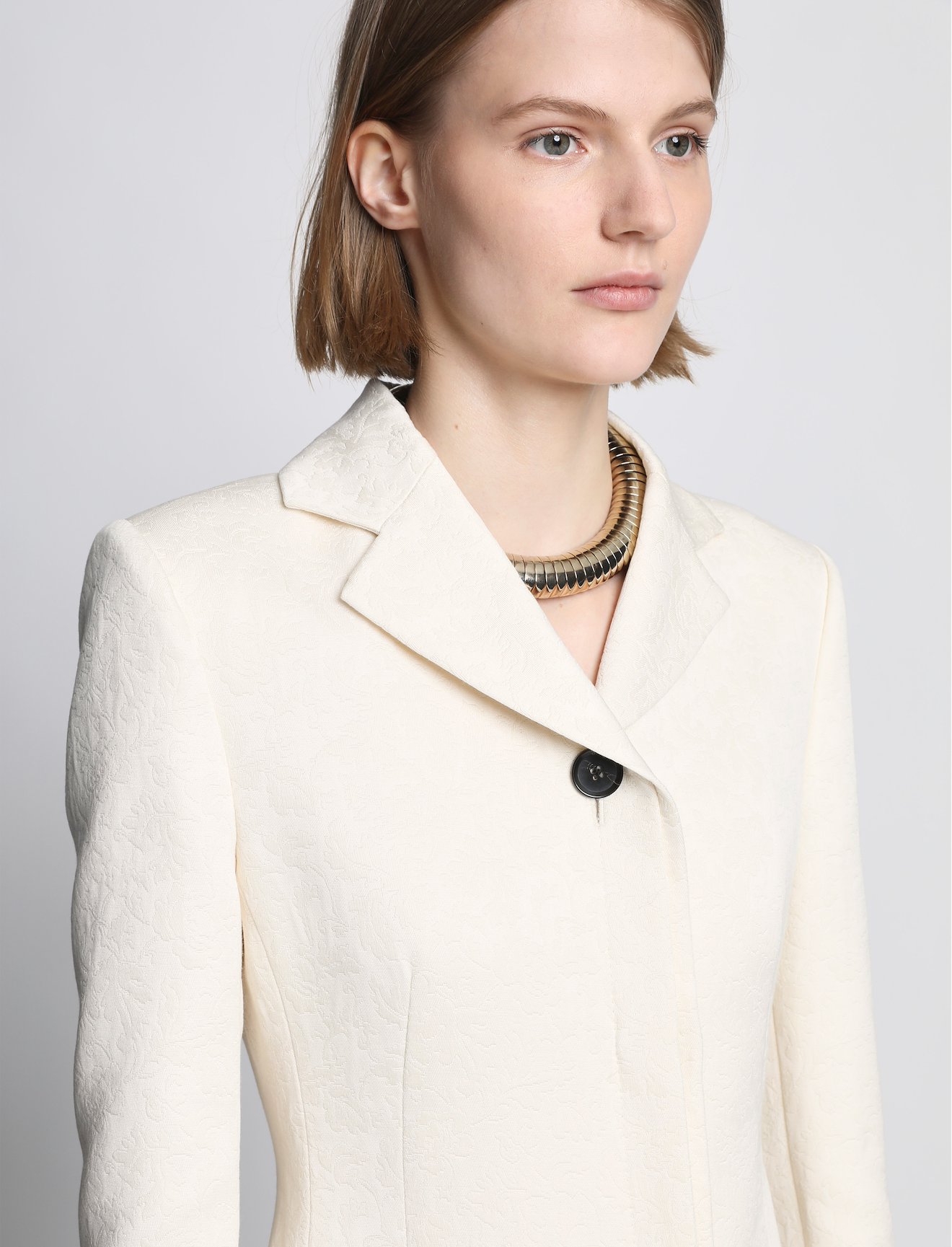 Cotton Wool Jacquard Coat #3