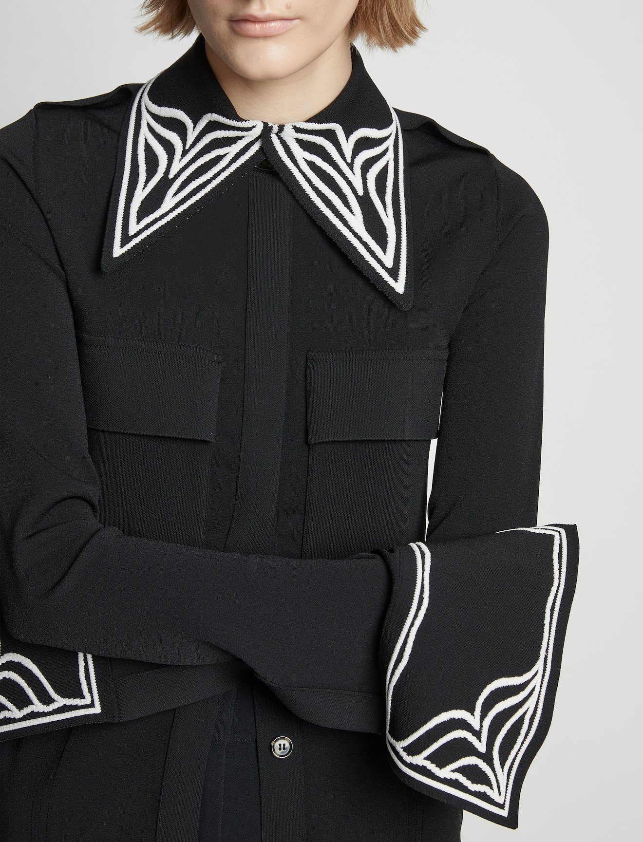 Cloque Jacquard Knit Shirt #4