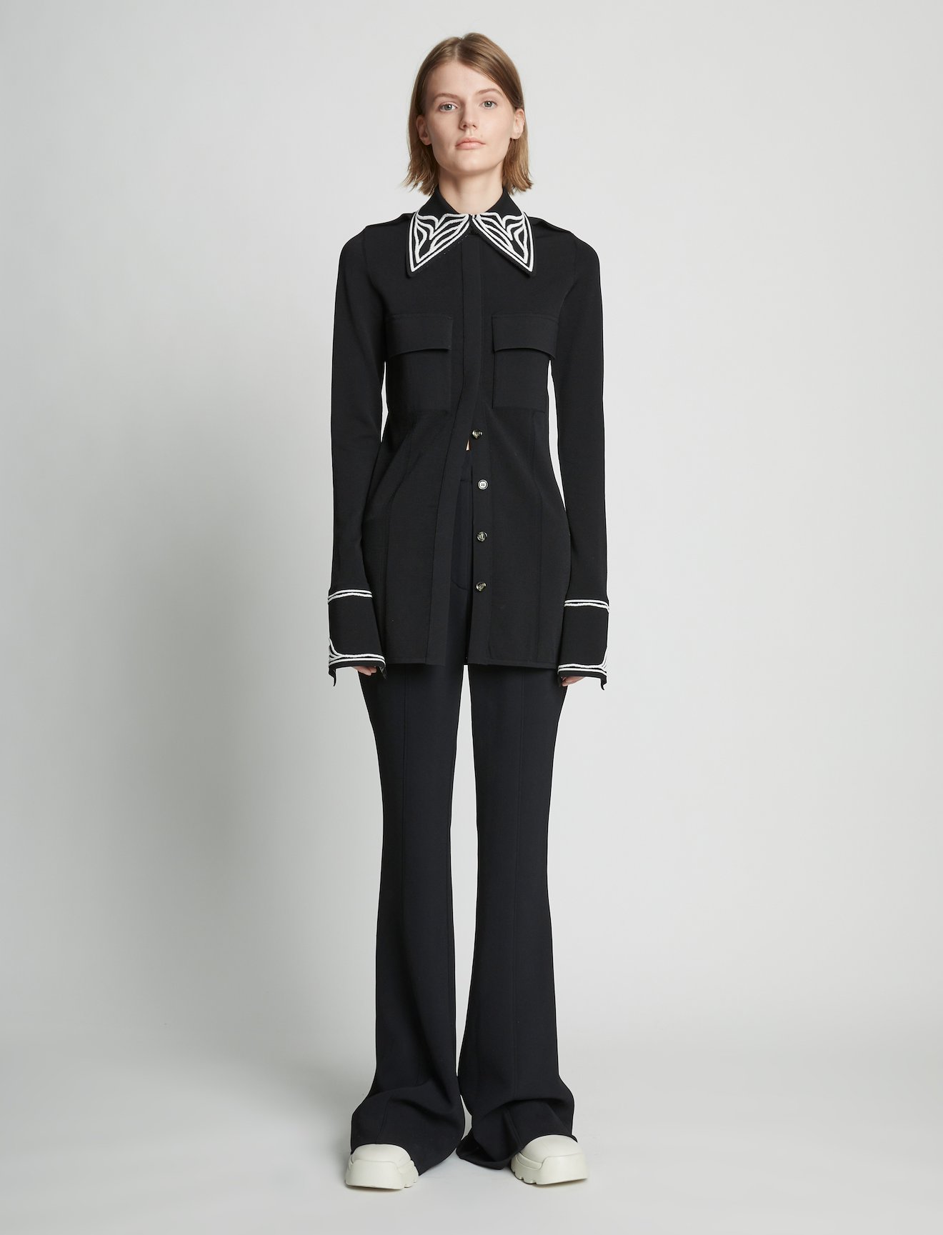 Cloque Jacquard Knit Shirt #1