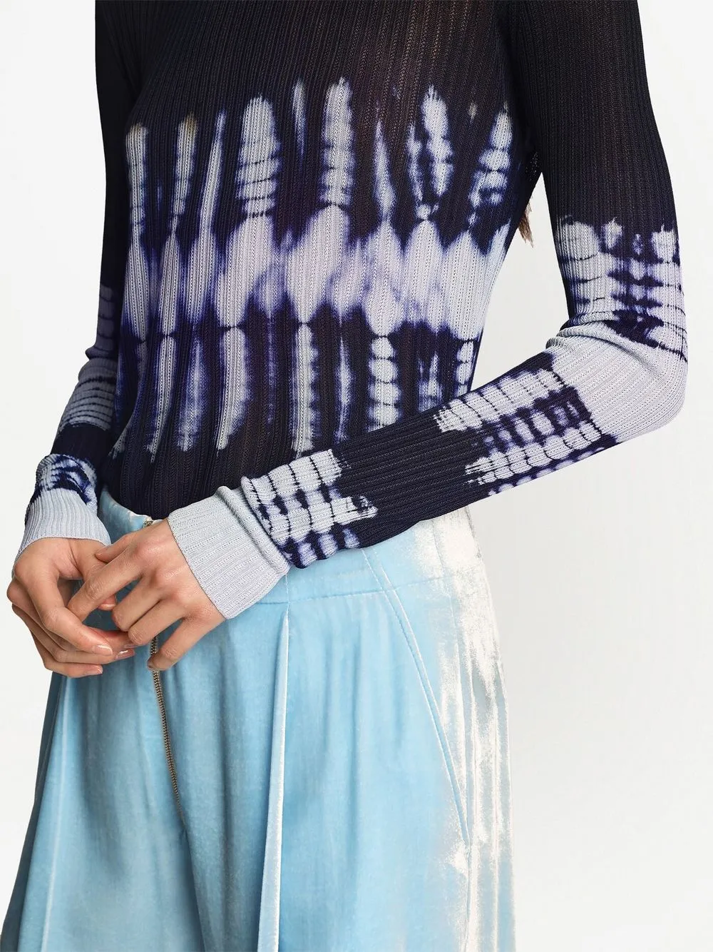 Proenza Schouler ribbed-knit tie-dye Jumper | Blue | FARFETCH