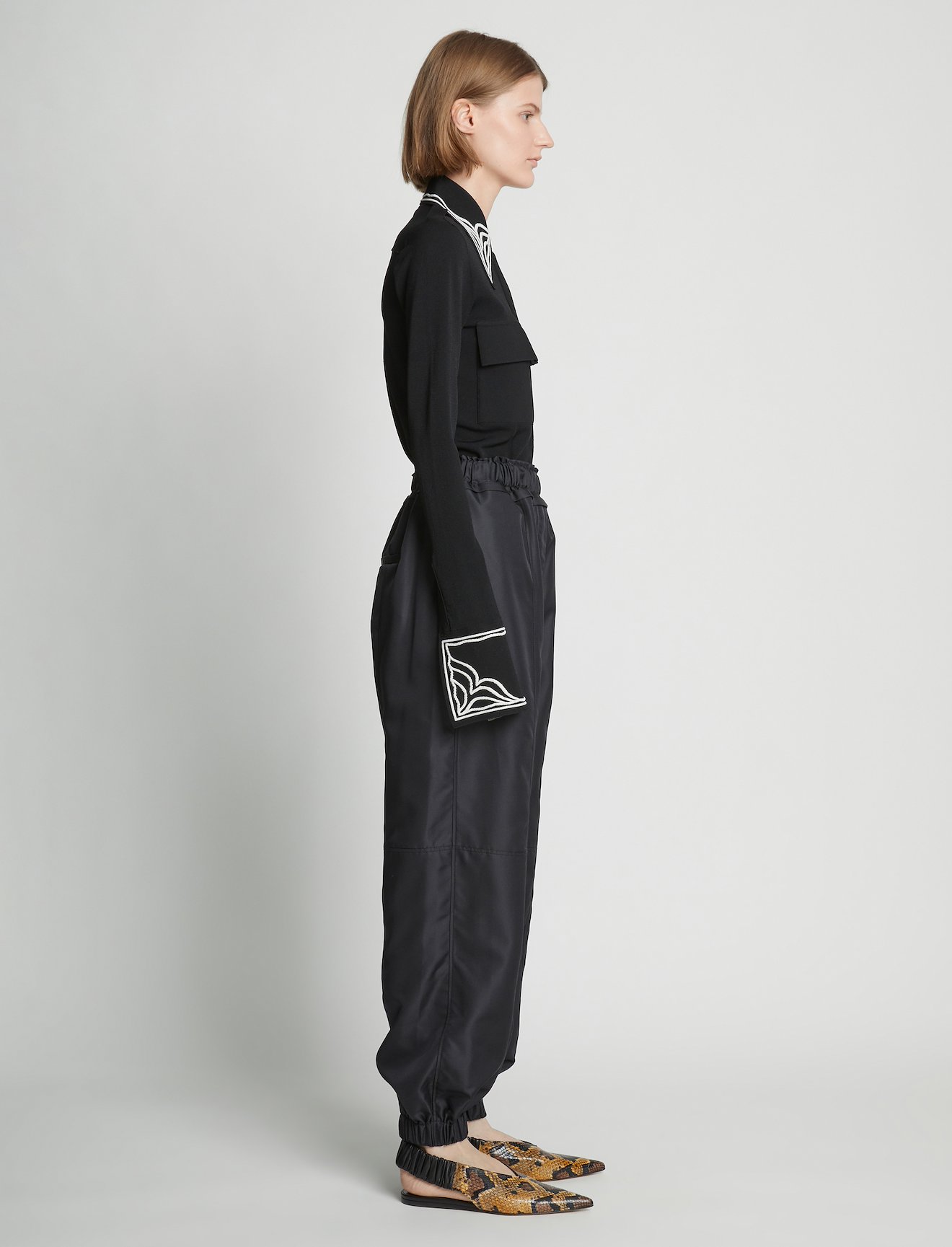 Silk Nylon Taffeta Pull on Pant #1