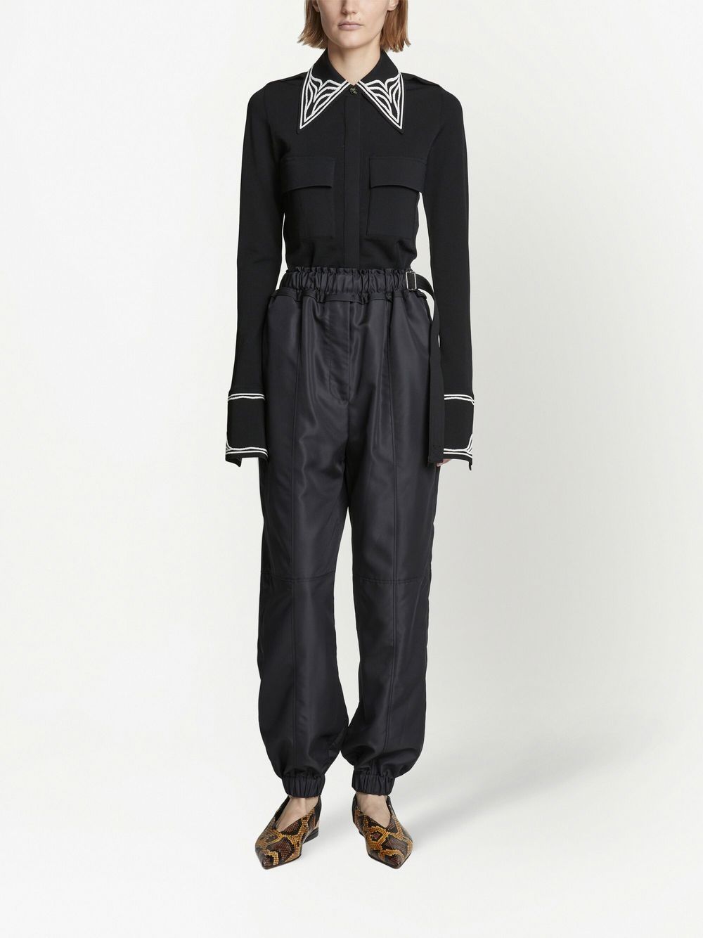 Proenza Schouler Broek met elastische taille - Zwart