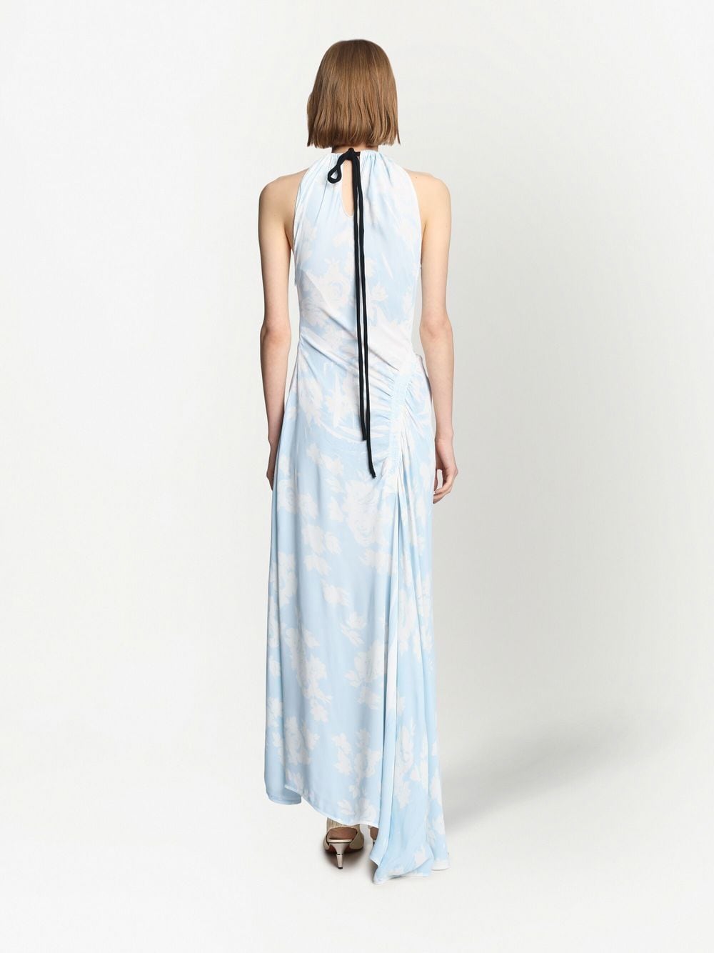 Shop Proenza Schouler Floral-print Asymmetric Dress In Blau