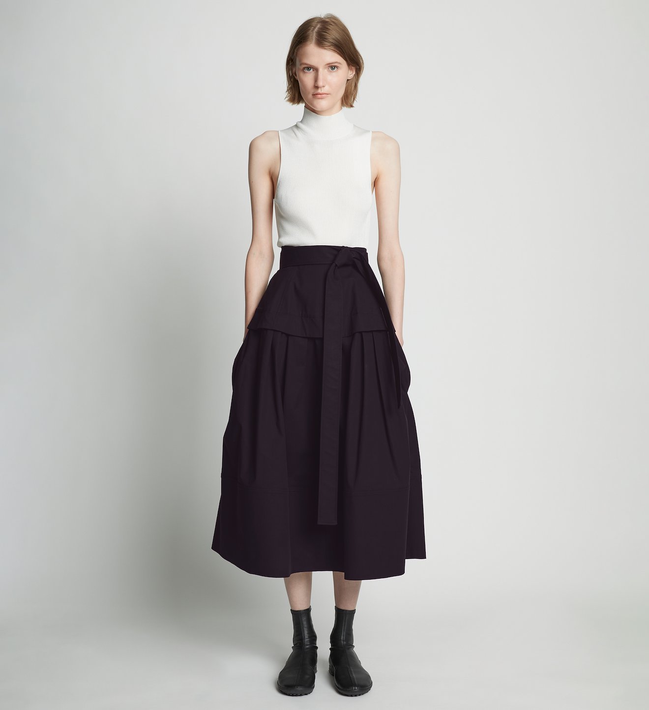 Poplin Belted Skirt