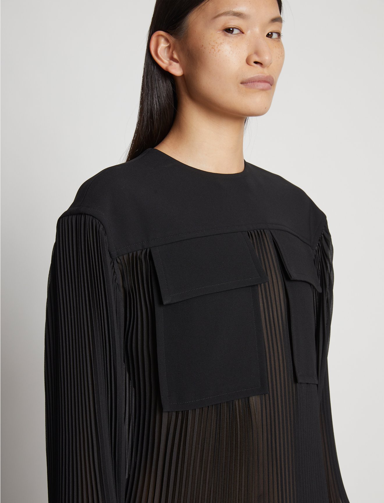 Sheer Pleated Flou Top #4
