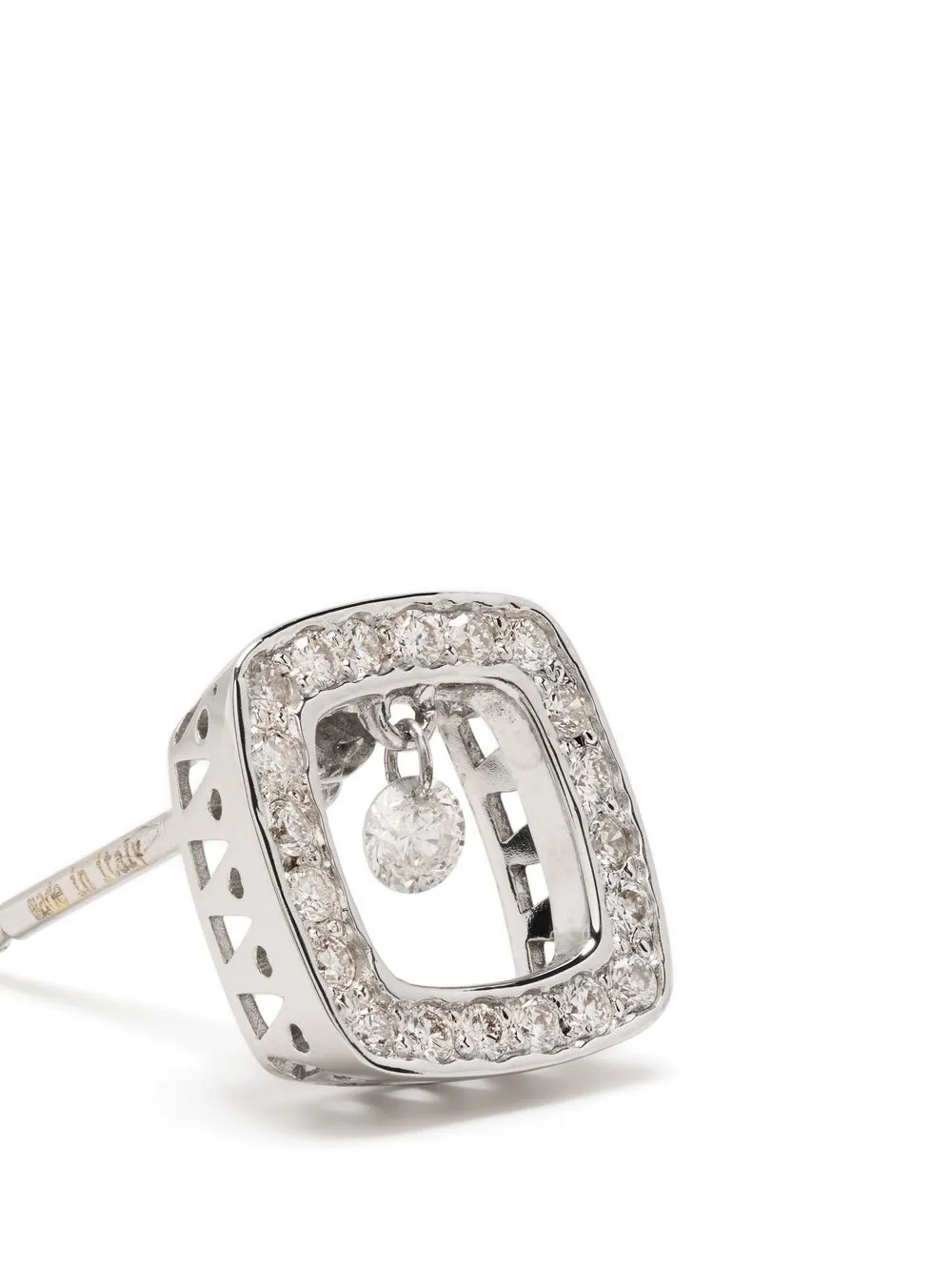  Ponte Vecchio 18kt Weißgoldohrstecker Mit Diamanten   Silber 